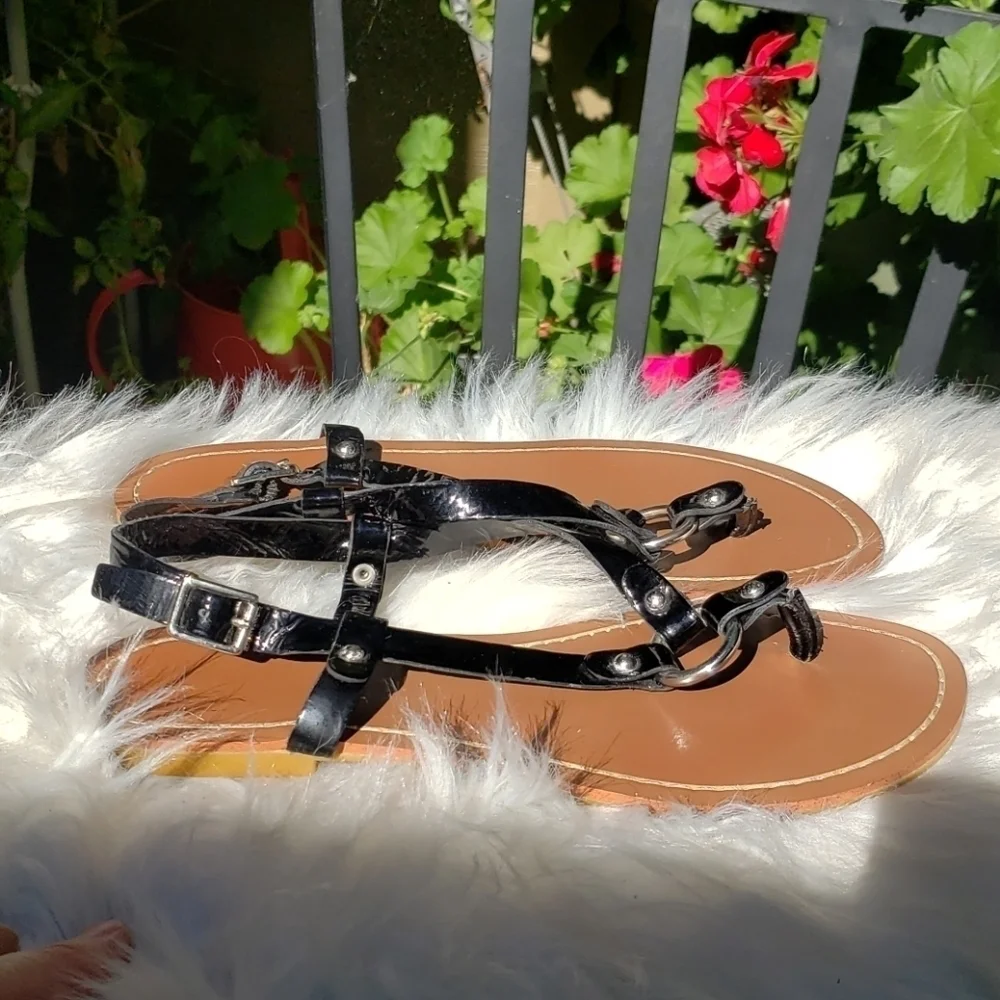 Ralph Lauren Black Aurelia Sandals 6